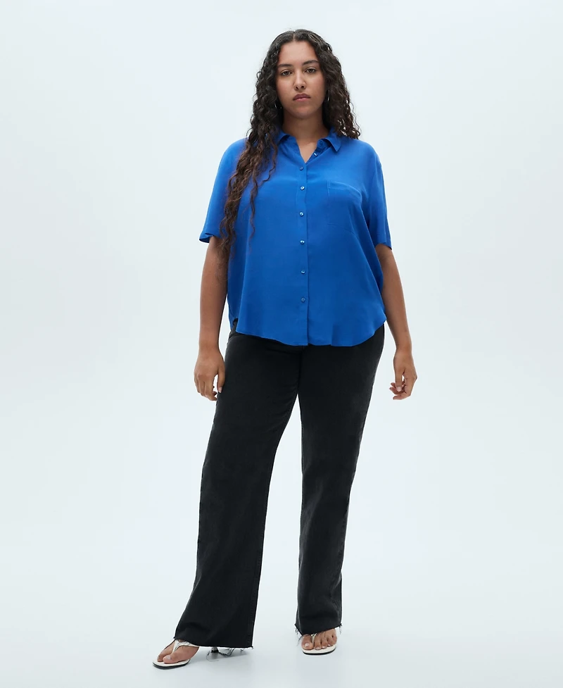 Mango Women's Short Sleeve Shirt