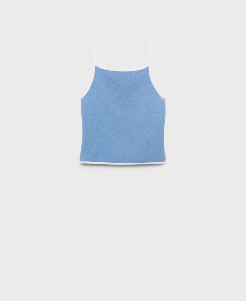 Mango Women's Contrasting Trim Knitted Top