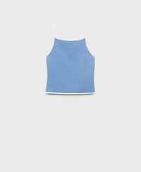Mango Women's Contrasting Trim Knitted Top