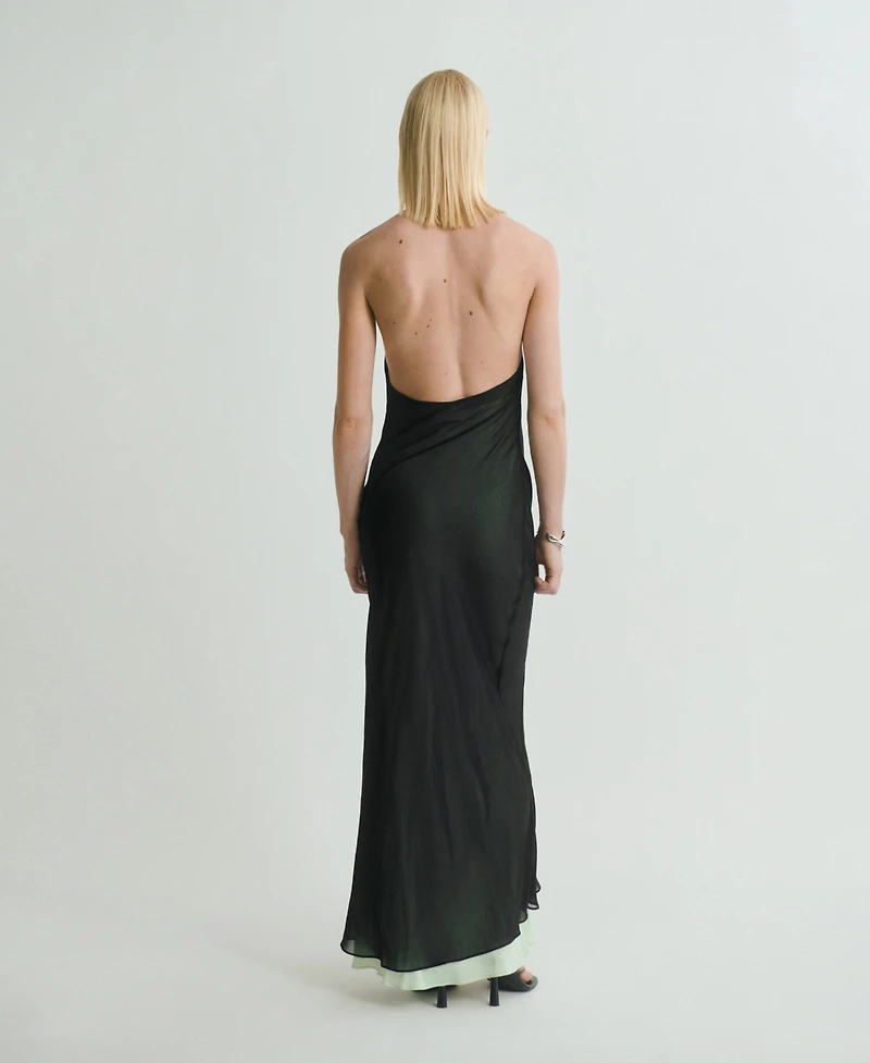 Mango Women's Semi-Transparent Combination Dress