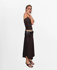 Mango Women's Draped Midi Skirt