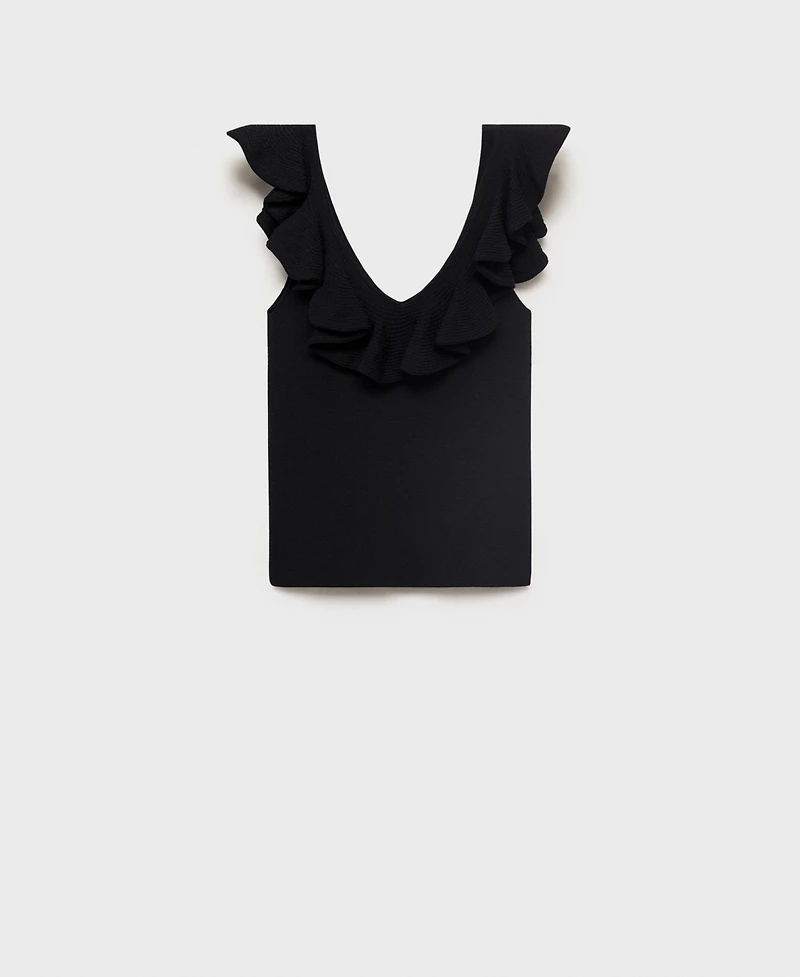 Mango Women's Ruffle Knit Top