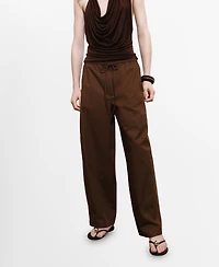 Mango Women's Paper Bag Cotton Pants
