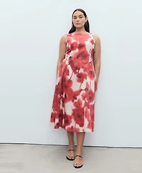 Mango Women's Floral-Print Flared Dress