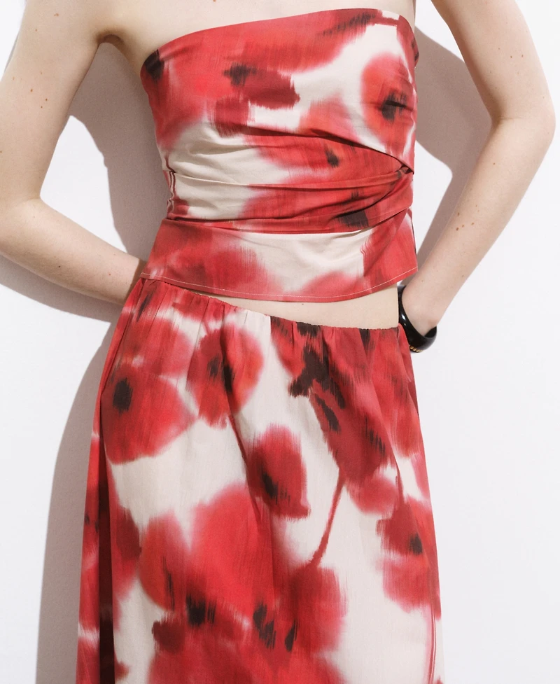 Mango Women's Floral Bandeau Top