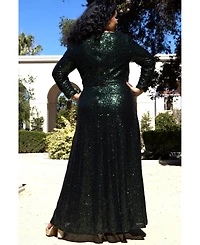 Celebrations by Sydney's Closet Women's Long Sleeve Sequin Formal Dress