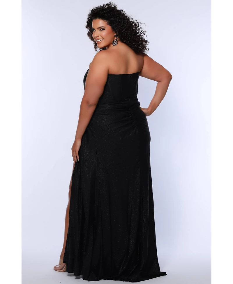 Sydney's Closet Women's Strapless Corset Slim Fitted Gown