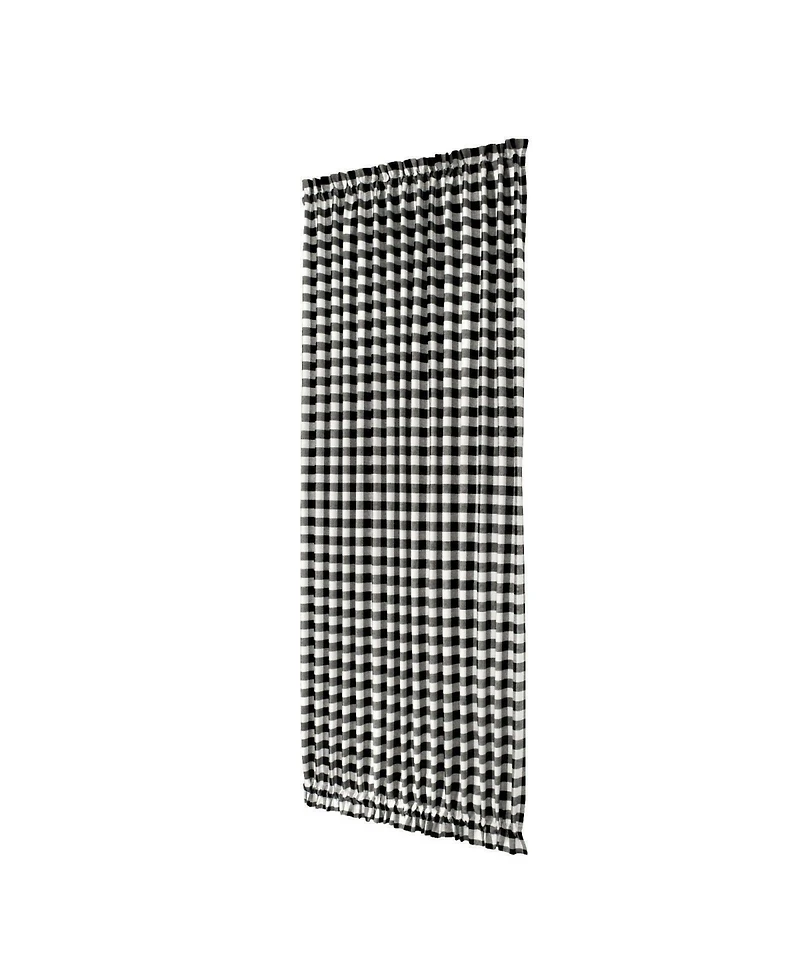 Kate Aurora Plaid Country Farmhouse French Door Curtain Panel With Matching Tieback - 25W x 40L, Yellow