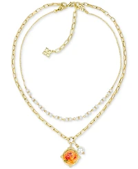 Patricia Nash Beaded Gold-Tone Double Strand Necklace, 18" + 3" extender