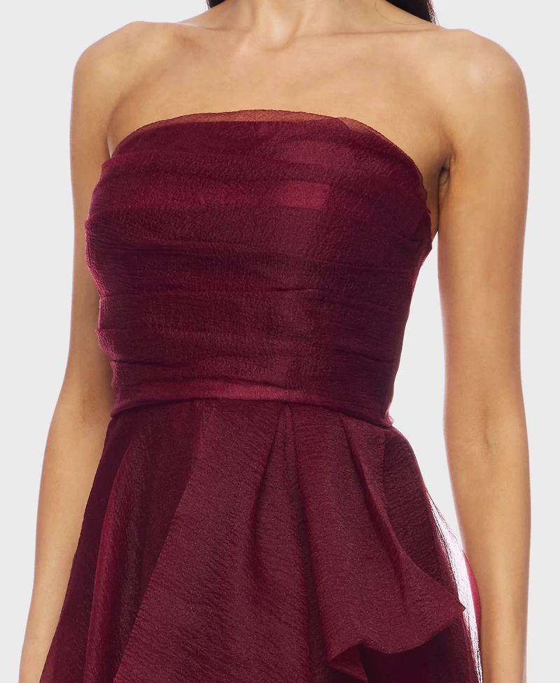 B Darlin Juniors' Asymmetric Drape Strapless Ball Gown, Created for Macy's