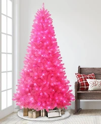 Puleo 7.5 ft. Pre-Lit Mixed Hardneedle Artificial Christmas Tree