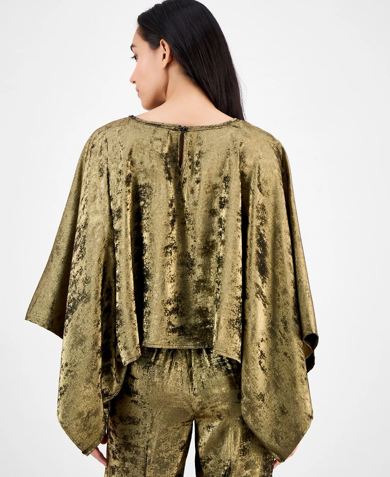 Anne Klein Petite Boat-Neck Dolman-Sleeve Cape Top