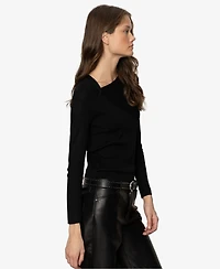 Sanctuary Women's Long Sleeve Shoulder Twist Top