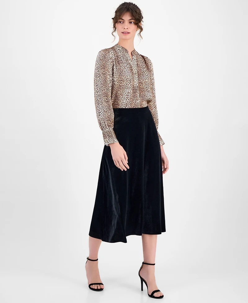 Anne Klein Women's Velvet Midi Skirt