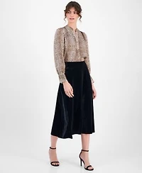 Anne Klein Womens Velvet Midi Skirt P Xs Xxl