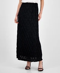 Anne Klein Women's Glitter Flared Maxi Skirt