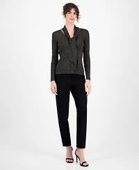 Anne Klein Women's Ribbed Scarf Sweater