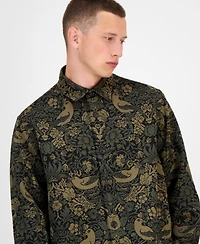 Hugo Boss Men's Erato Oversized Tapestry Button Front Shirt Jacket