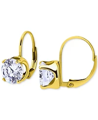 Giani Bernini Cubic Zirconia Leverback Drop Earrings in 18k Gold-Plated Sterling Silver, Macy's Exclusive