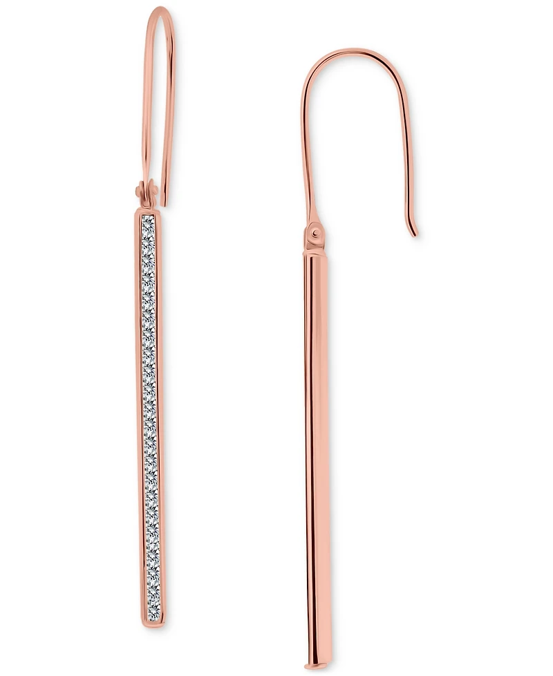 Giani Bernini Cubic Zirconia Linear Drop Earrings in 18k Rose Gold Over Sterling Silver, Macy's Exclusive