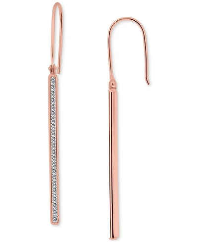 Giani Bernini Cubic Zirconia Linear Drop Earrings in 18k Rose Gold Over Sterling Silver, Macy's Exclusive