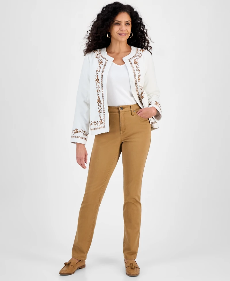 Style & Co Petite Embroidered Edge Jacket, Macy's Exclusive