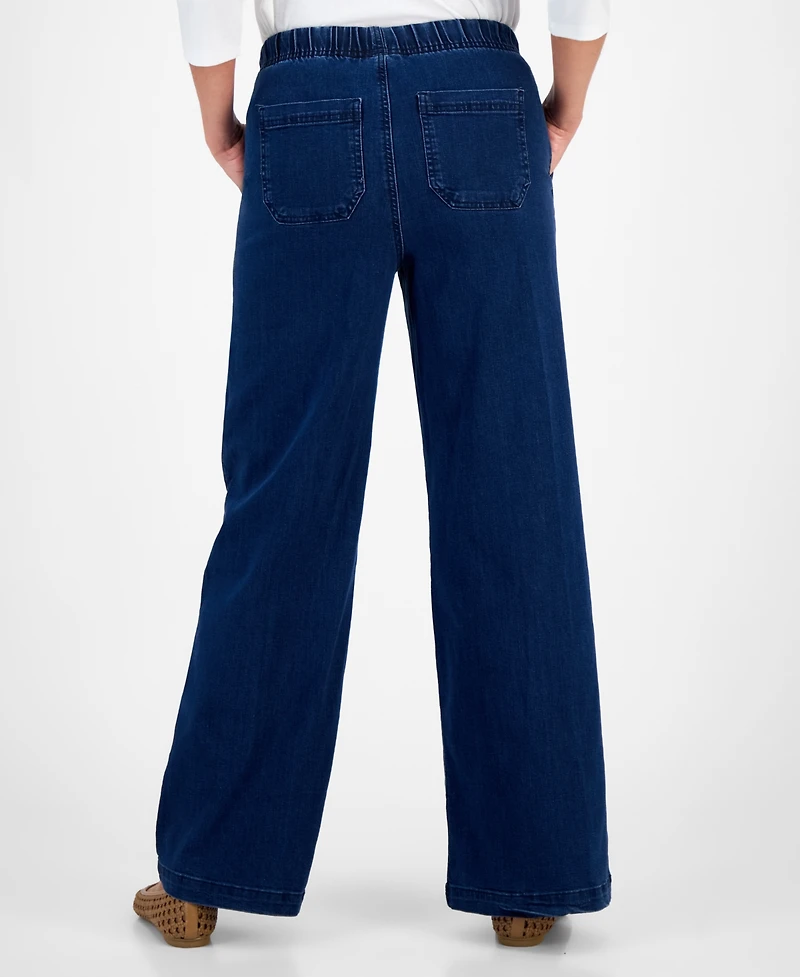 Style & Co Women's Wide-Leg Pull-On Jeans, Macy's Exclusive