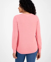 Style & Co Women's Curved-Hem Cotton Pullover Sweater, Macy's Exclusive