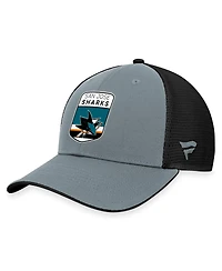 Fanatics Men's Gray/Black San Jose Sharks Authentic Pro Home Ice Trucker Adjustable Hat
