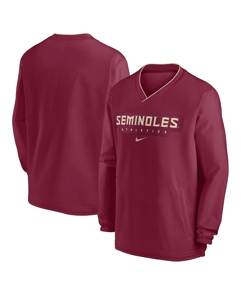 Nike Men's Garnet Florida State Seminoles 2024 Sideline Pullover Windshirt