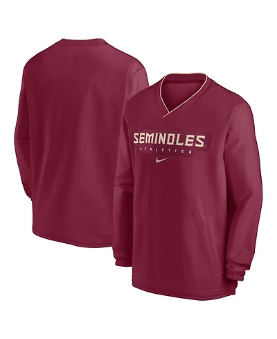 Nike Men's Garnet Florida State Seminoles 2024 Sideline Pullover Windshirt