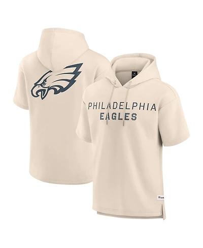 Fanatics Men's Cream Philadelphia Eagles Elements Future Ground Lettering Short Sleeve Pullover Hoodie