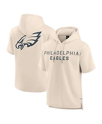 Fanatics Men's Cream Philadelphia Eagles Elements Future Ground Lettering Short Sleeve Pullover Hoodie