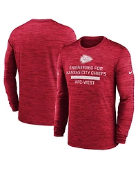 Nike Men's Red Kansas City Chiefs Sideline Velocity Performance Long Sleeve T-Shirt