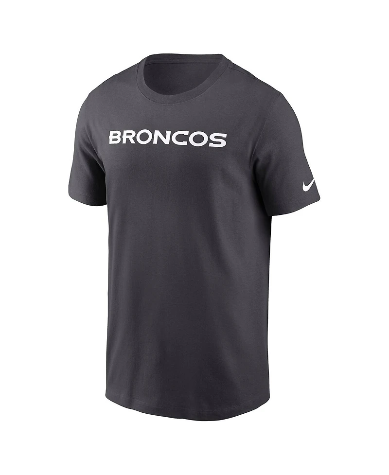 Nike Men's Anthracite Denver Broncos Primetime Wordmark Essential T-Shirt