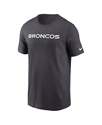 Nike Men's Anthracite Denver Broncos Primetime Wordmark Essential T-Shirt