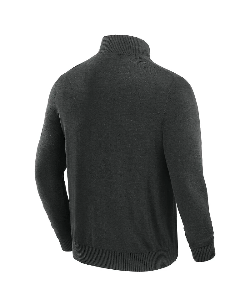 J. Palmer Men's Black Detroit Lions Franchise Quarter-Zip Sweater