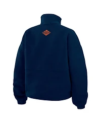 Wear by Erin Andrews Women's Navy Denver Broncos Polar Fleece Half-Zip Jacket