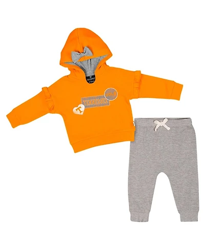 Colosseum Baby Boys and Girls 2-Piece Tennessee Orange Tennessee Volunteers Patches Fleece Pullover Hoodie and Pants Set