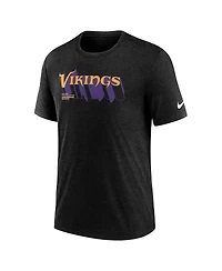 Nike Men's Heather Black Minnesota Vikings Long Pass Tri-Blend T-Shirt