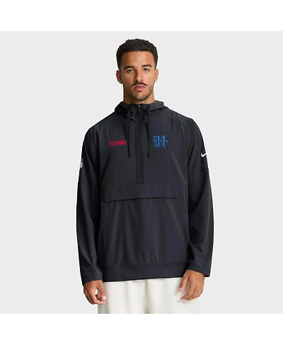 Nike Men's Navy Houston Texans Sideline Alt Pack Anorak Half-Zip Hoodie Jacket