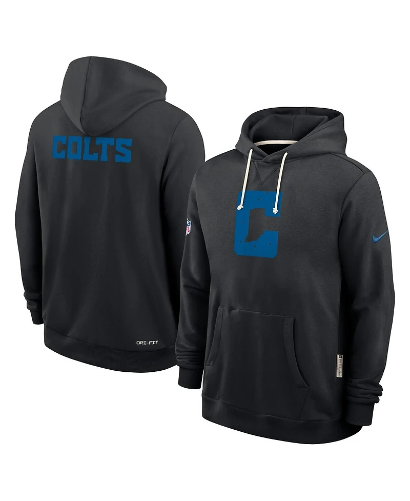 Nike Men's Black Indianapolis Colts Sideline Alt 2 Tight Coverage Performance Pullover Hoodie