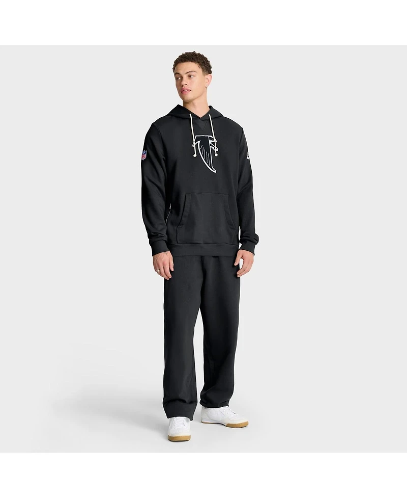 Nike Men's Black Atlanta Falcons Sideline Offensive Set Play Performance Pullover Hoodie