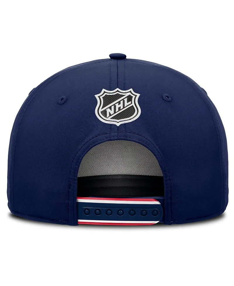 Fanatics Men's Navy Columbus Blue Jackets 2025 Nhl Draft Authentic Pro On-Stage Podium A-Frame Adjustable Hat