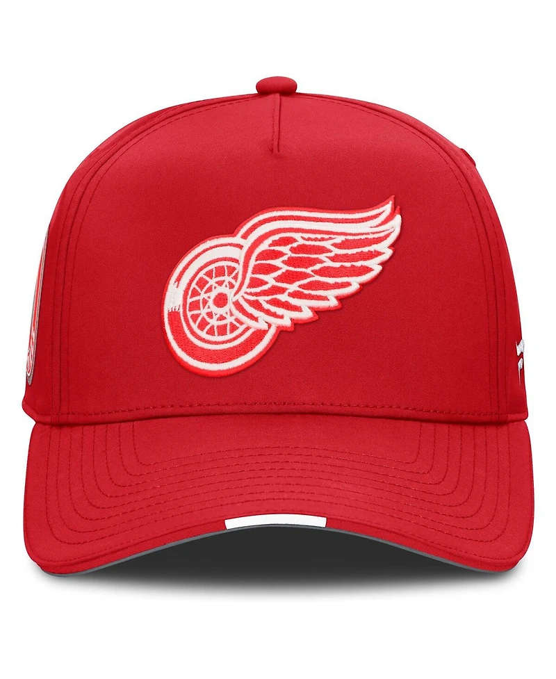 Fanatics Men's Red Detroit Red Wings 2025 Nhl Draft Authentic Pro On-Stage Podium A-Frame Adjustable Hat