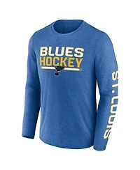Fanatics Men's Heather Blue St. Louis Blues Sweep Iconic Synthetic Long Sleeve T-Shirt