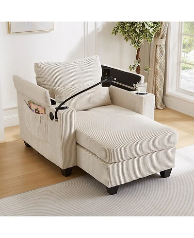 Streamdale Furniture Convertible Sleeper Sofa with Usb & Storage