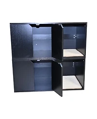 Streamdale Furniture Black Cat Litter Box Enclosure Furniture with Scratch Pad
