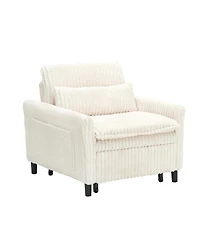 Streamdale Furniture Beige Small Space Sofa Bed with Pillow