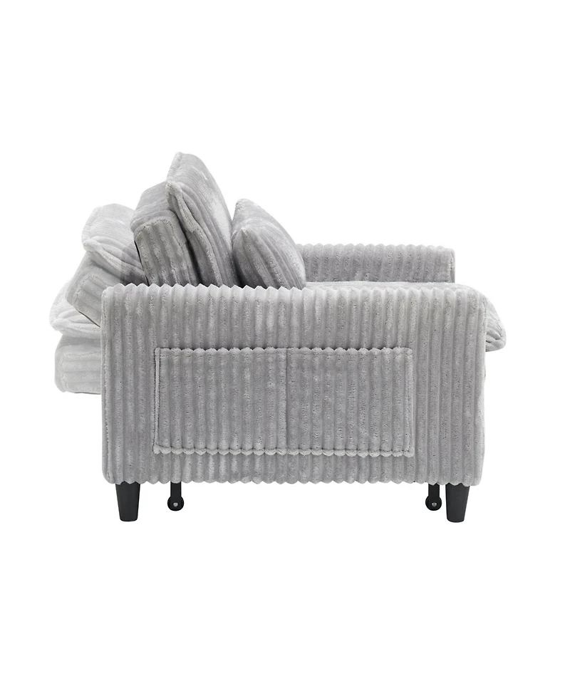 Streamdale Furniture Grey Small Space Sofa Bed with Pillow